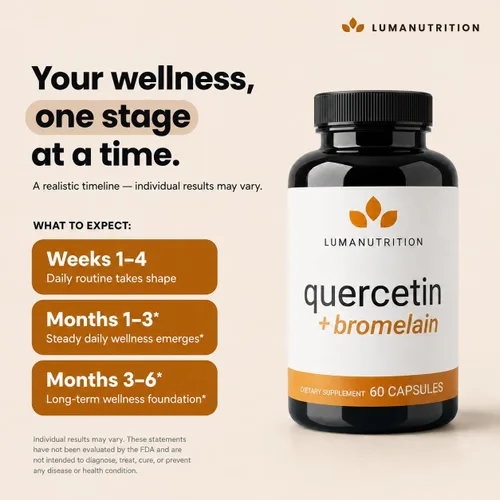Vista 8 de Luma Nutrition Quercetina 500mg - Suplemento de quercetina con bromelina - Antioxidante - Apoyo inmunológico - Vegano y sin gluten - 60 cápsulas