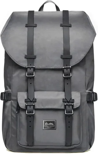 Vista 29 de KAUKKO Mochila de viaje para laptop, mochila al aire libre, mochila causal para 15.6 pulgadas (nailon negro)