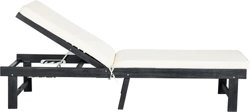 Vista 7 de SAFAVIEH Outdoor Collection Inglewood PAT6723D - Sillón ajustable con cojín de madera maciza y beige