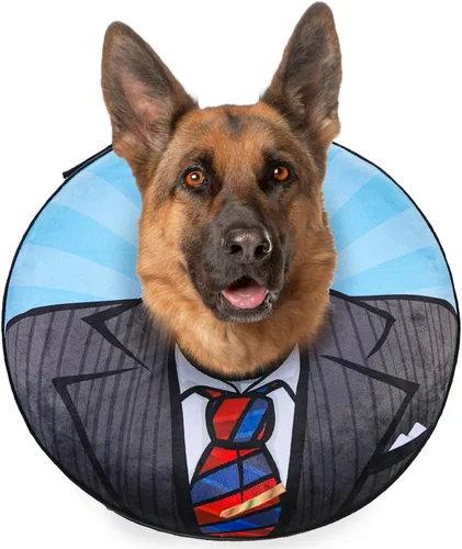 Vista 17 de BEAUTYZOO Alternativa al cono para perro después de la cirugía para perros grandes, medianos y pequeños, collar de cono inflable suave para perros