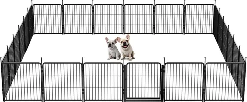 Vista 13 de SunsGrove - Cerca para perros para exteriores, corral resistente de 32 pulgadas con 2 paneles para perros pequeños y medianos, cerca de juego