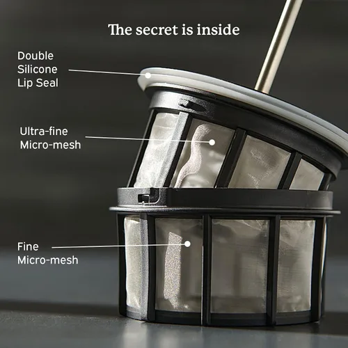 Vista 4 de ESPRO - Prensa francesa P7 - Cafetera y tetera aislada de acero inoxidable de doble pared con microfiltro - Mantiene las bebidas calientes durante