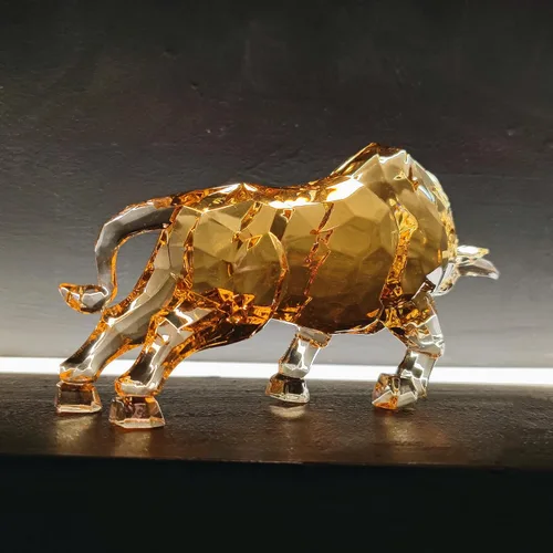 Vista 9 de FengShui Wall Street - Estatua de toro de acrílico para pared, escultura de toro en casa, oficina, escritorio, adorno decorativo de 8.7 pulgadas