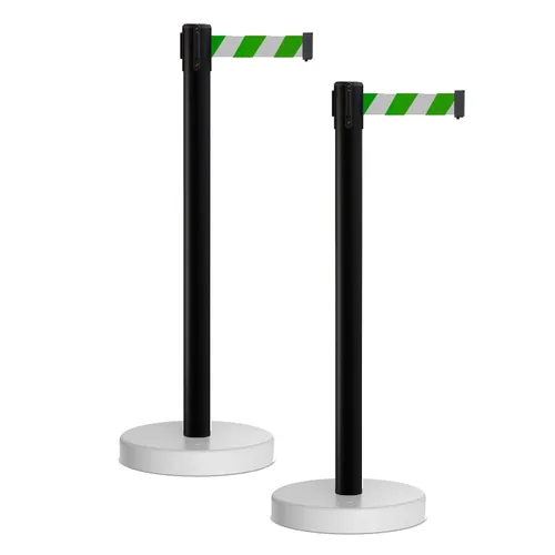 Vista 27 de Crowd Control Warehouse - CCW Juego de 2 puntales retráctiles de barrera de cinturón, base rellenable de agua MSH630-11 cinturón de pie, cinturón