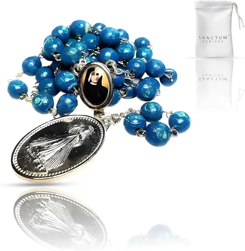 Vista 14 de SANCTUM VERITAS Saint Faustina Kowalska True Relic Chaplet Apostle Divine of Mercy Miraculous Medal Jesus I Trust in You Chaplet Three O' Clock