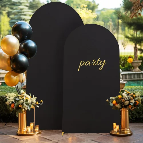 Vista 172 de Baby Blue Arch Backdrop Cover, 6FT Spandex Fitted Wedding Arch Stand Covers Round Top Chiara Backdrop Cover for Birthday Party Ceremony Banquet Azul