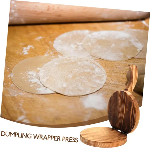 Vista 5 de COLLBATH Dumpling Skin Artefact Dumpling Press Tortilla de madera Prensa de masa de pizza Prensa de pastelería Suministros de cocina