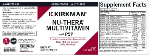 Vista 3 de Kirkman Nu-Thera Multiviatmin con P-5-P, 300 Cápsulas
