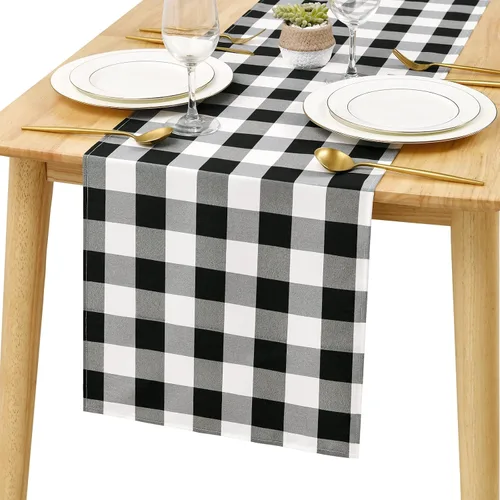 Vista 35 de Hiasan - Mantel cuadrado a cuadros, 30 x 30 pulgadas, tela impermeable y resistente a las arrugas para picnic, cena y fiesta, tela de poliéster