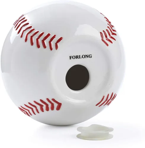 Vista 6 de Hucha de béisbol grande de cerámica blanca para niños, banco de monedas deportivo, caja de dinero para decoración de dormitorio, 7.8 pulgadas
