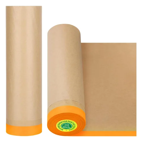 Vista 13 de Papel de enmascarar, papel de enmascaramiento de pintura con adhesivo, rollo de papel para pintores de 20 pulgadas x 50 pies, papel para pintores