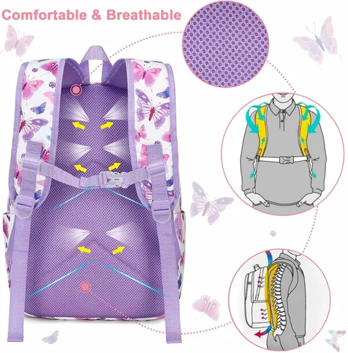 Vista 4 de CAMTOP Mochila preescolar para niños, mochila de jardín de infantes, mochila escolar, M