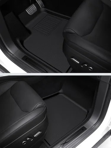 Vista 2 de BASENOR Alfombrillas para Tesla Model X de 6 plazas, protección para todo tipo de clima, tapetes XPE antideslizantes para maletero, forro de carga