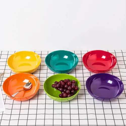 Vista 4 de KOXIN-KARLU Cuencos de melamina, cuencos para pasta de 7.5 pulgadas, juego de 6 en 6 colores surtidos