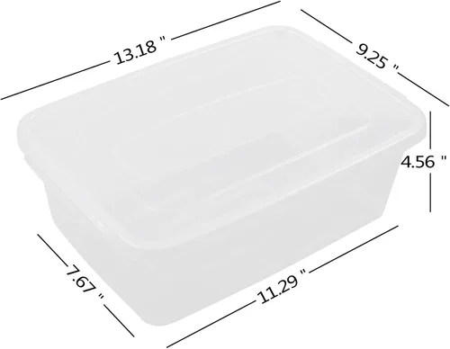 Vista 3 de Pekky Contenedor de almacenamiento transparente de 6.5 cuartos de galón, caja de plástico con tapa, 4 paquetes