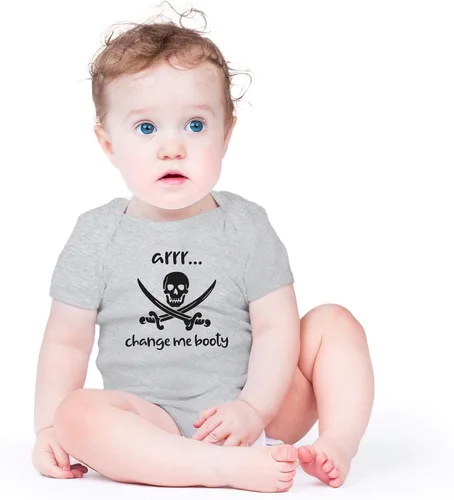 Vista 6 de AW Fashions Arrr Change Me Booty - Body divertido y adorable para recién nacido, ropa de bebé a la moda