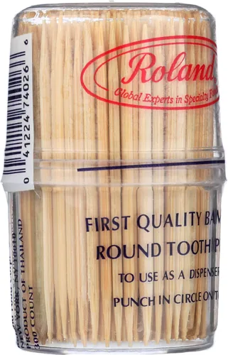 Vista 2 de Roland Foods Palillos de dientes de bambú, 300 unidades, paquete de 1