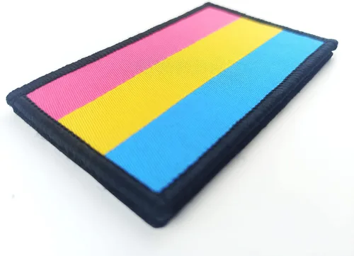 Vista 2 de Overdecor Pansexual Pan Pride Flag Parche LGBT Parches tácticos - Cierre de velcro, paquete de 2
