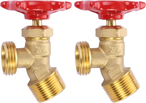 Vista 7 de Manguera de válvula de parada de codo de 65 grados para patio trasero de latón macizo Bibb Soldadura NPT rosca macho de 1/2 pulgada a MHT 3/4
