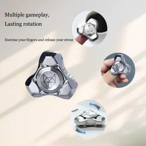 Vista 4 de Juguetes giratorios giratorios de metal para adultos, de acero inoxidable, pequeño, pequeño, giroscopio, mano, giroscopio, rodamientos silenciosos