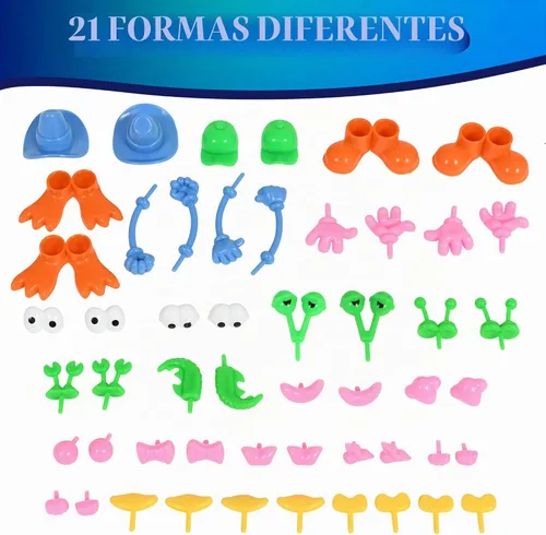 Vista 5 de READY 2 LEARN Accesorios para personajes de masa, juego de 52, 21 formas