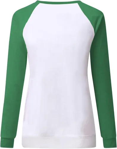 Vista 4 de Sudadera de manga larga para mujer, diseño de otoño 2023, estampado navideño, cuello redondo, para ocultar el vientre
