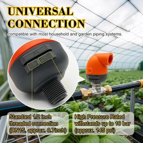 Vista 5 de Válvula de ventilación automática de 1/2 pulgada Conexión de rosca NPT Ventilación continua para tanques de agua, equipos agrícolas e