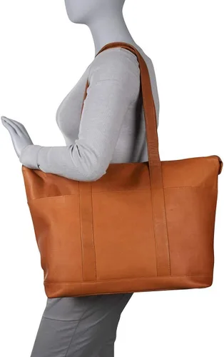 Vista 4 de Bolso grande de cuero de bolsillo - Bolso de mujer de cuero de vaca colombiano
