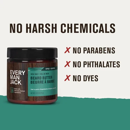 Vista 6 de Every Man Jack Crema para Barba - Sutil Fragancia de Sal Marina - Rejuvenece, Hidrata y Peina Barbas Secas e Indisciplinadas Mientras Alivia
