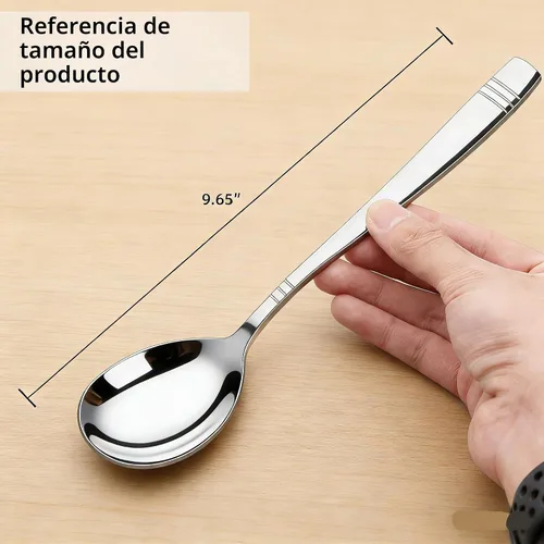 Vista 2 de Cucharas grandes de acero inoxidable, juego de 6 piezas