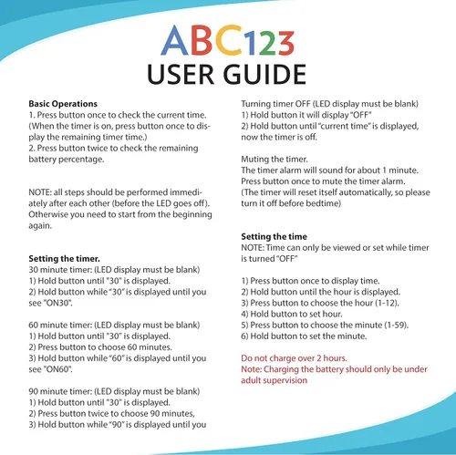 Vista 5 de ABC123 Reloj de entrenamiento para ir al baño – Recordatorio para bebé, temporizador resistente al agua para entrenamiento de inodoro, niños y niños