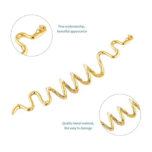 Vista 7 de FRDTLUTHW Joyas doradas de serpiente para trenzas, decoración de cabello de Halloween, accesorios de rastas para mujer (paquete de 6)