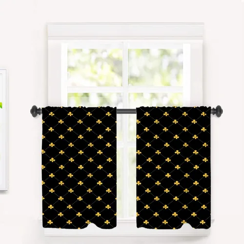 Vista 102 de Cortinas opacas de poliéster multicapa para cafetería, con diseño de diamantes, 2 unidades, 26 x 24 pulgadas