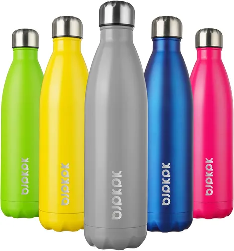 Vista 96 de [Usado] BJPKPK Botella de agua pequeña aislada de 12 onzas, frasco a prueba de A-azul