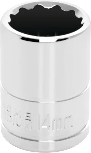 Vista 12 de Performance Tool W38812 Enchufe de 12 puntas, unidad de 3/8 de pulgada, 12 mm Chrome vanadium steel. Polished nickel chrome finish. Designed to