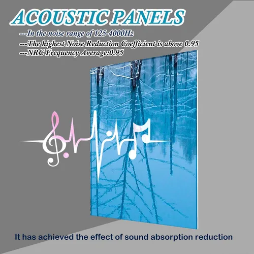 Vista 4 de Paquete de 8 paneles acústicos de arte de pared, paneles autoadhesivos de amortiguación absorbentes de sonido de 48 x 32 pulgadas
