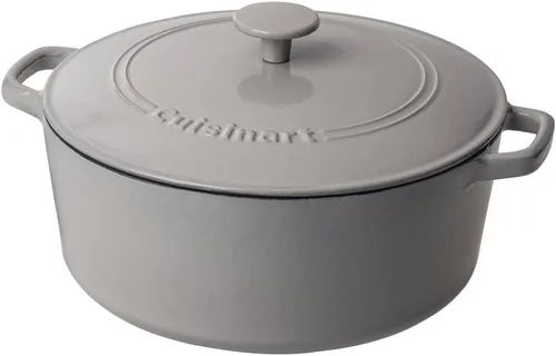 Vista 14 de Cuisinart Freidora de pollo de hierro fundido de 12 pulgadas con tapa, capacidad de 4.5 cuartos de galón, interior esmaltado de porcelana, apta