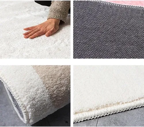 Vista 4 de MOJUN Alfombra redonda de juegos para niños, bonita alfombra de juegos con temática de zoológico súper suave de felpa antideslizante, alfombra