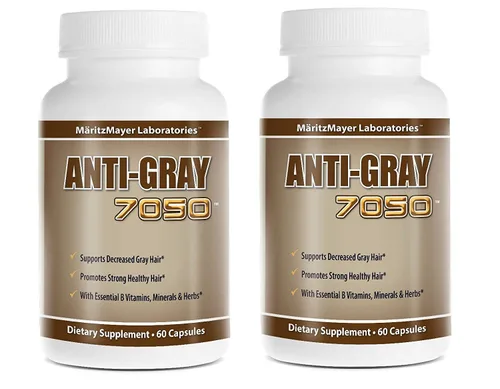 Vista 3 de Anti-gray 7050 Hair 60 Cápsulas - Disminuye las canas - Restaura el color natural del cabello - 1 botella
