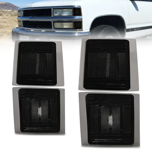 Vista 8 de Bestview - Conjunto de luz de giro frontal, luz de esquina, reflector de marca lateral superior e inferior, carcasa cromada, lente ámbar compatible