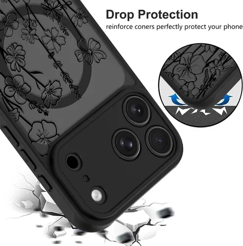 Vista 114 de KANGHAR - Funda compatible con iPhone 11, diseño de leopardo negro, textura de neumático antideslizante, a prueba de golpes, funda protectora