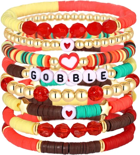 Vista 117 de Surfer Heishi - Pulseras apilables para mujer, apilables, de vinilo arcoíris, disco de arcilla, pulseras elásticas para la amistad, joyería bohemia