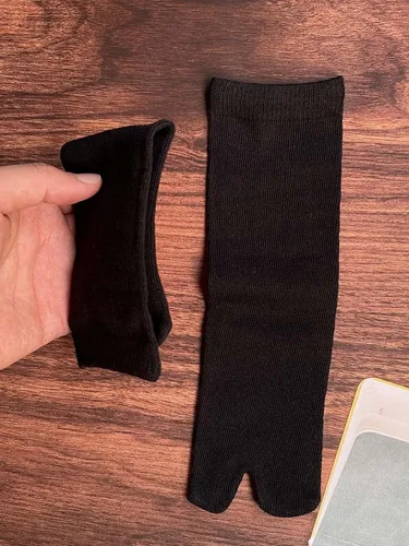Vista 3 de 2 pares de calcetines de algodón con dos dedos grandes Tabi para niños y niñas de 3 a 8 años