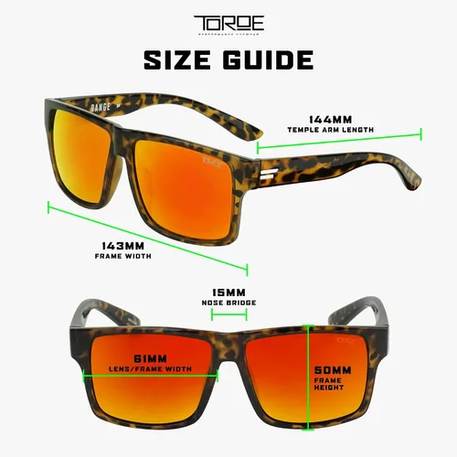 Vista 6 de TOROE Classic RANGE TR90 - Gafas de sol polarizadas irrompibles con lentes AR de policarbonato recubierto hidrofóbico