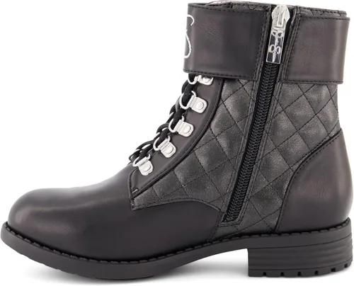 Vista 3 de Jessica Simpson Botas de moto para niñas, botas negras, botas negras de cuero para niñas
