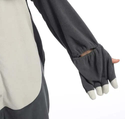 Vista 4 de dressfan Disfraz de dragón de Triceratops de animal, disfraz de dinosaurio, Navidad, Halloween, cosplay, pijama, unisex, para adultos y adolescentes