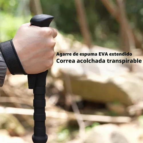 Vista 7 de Selfie Trekking Pole – Ultralight 7075 Aluminum Hiking Poles with Built-in 1/4” Mount, Selfie Clamp, Tripod & Camera Kit – Adjustable Flip-Lock