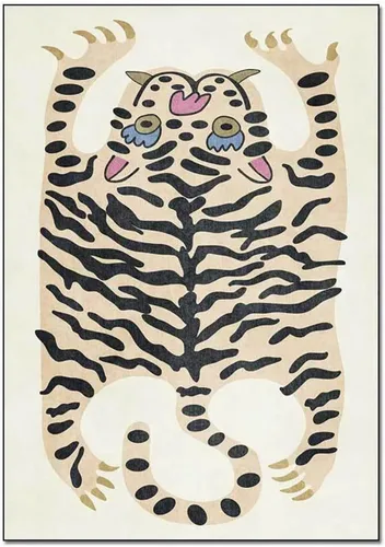 Vista 27 de Alfombra vintage de estilo bohemio con diseño de tigre para puerta de baño, 2 x 3 pies, alfombra pequeña para dormitorio, lavable, tapete de tigre