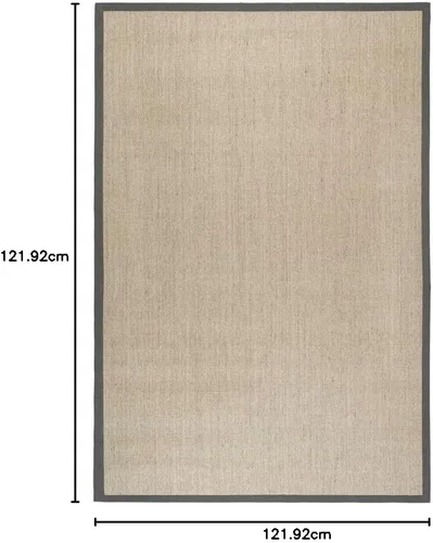 Vista 141 de Alfombra de sisal Safavieh, de color maíz y negro, tejida a mano, de la colección de fibras naturales; 5 x 8 pulgadas, NF441A, Tela, Gris / Gris