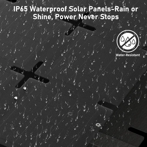 Vista 7 de Panel solar portátil de 60 W, monocristalino 24.8% panel solar plegable de alta eficiencia, puerto USB C, impermeable IP65 con soporte, panel solar